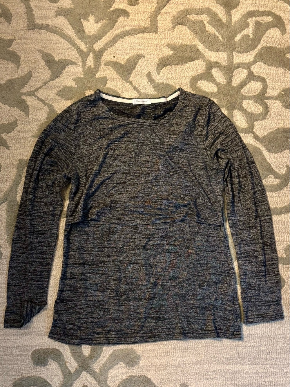 Bearsland Dark Heather Charcoal Scoop Nursing long sleeve